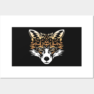 Tribal Tattoo Style Fox Posters and Art